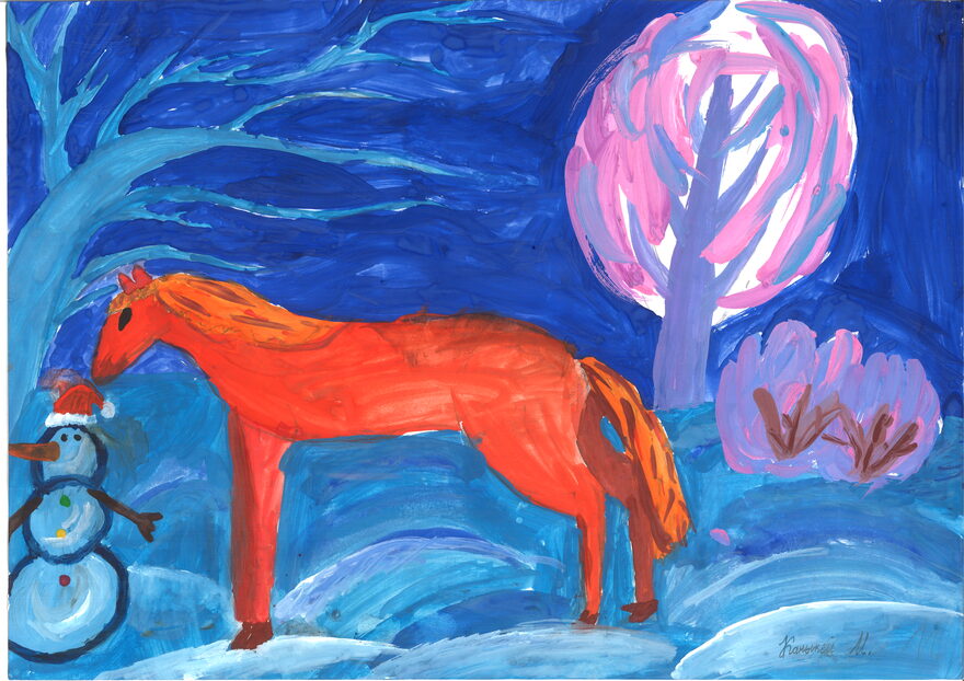 Всероссийский творческий конкурс «Поёт зима - аукает...»  - детский рисунок, поделка, творческая работа, категория школьники, 3 класс, дистанционный конкурс, школьный конкурс