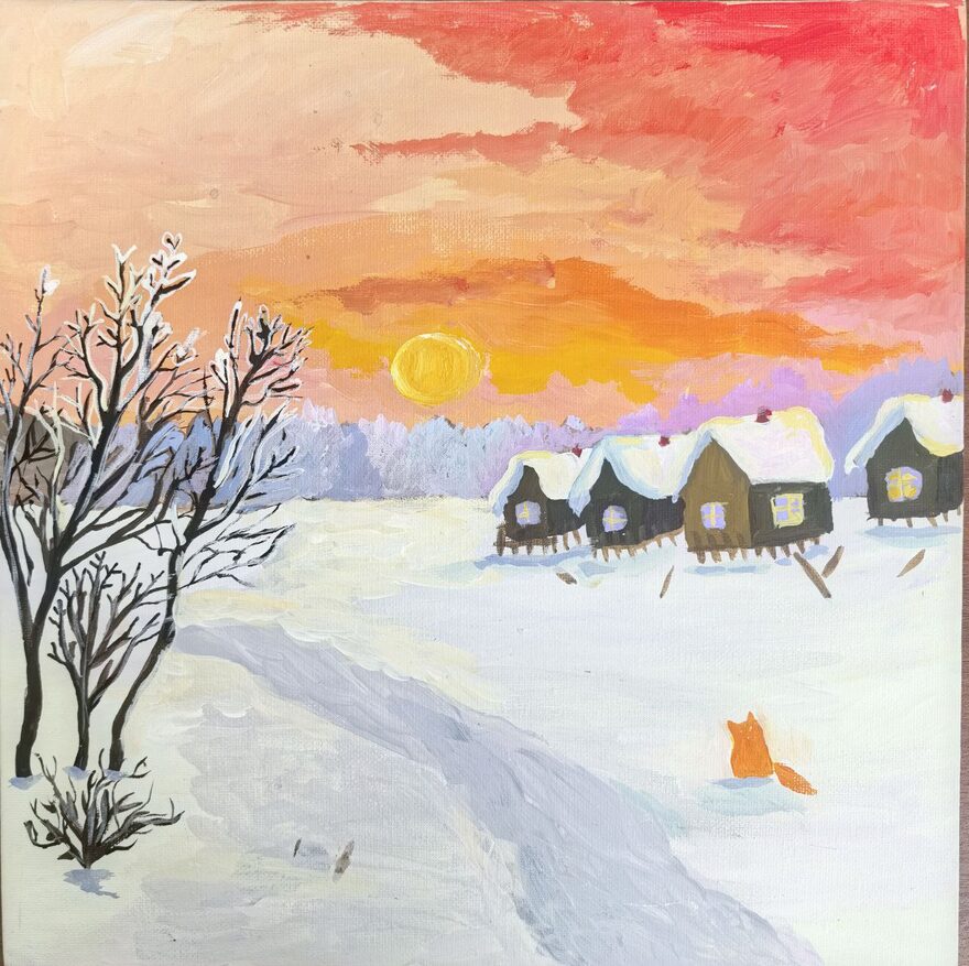 Всероссийский творческий конкурс «Поёт зима - аукает...»  - детский рисунок, поделка, творческая работа, категория школьники, 4 класс, дистанционный конкурс, школьный конкурс