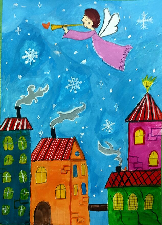 Всероссийский творческий конкурс «Поёт зима - аукает...»  - детский рисунок, поделка, творческая работа, категория школьники, 4 класс, дистанционный конкурс, школьный конкурс