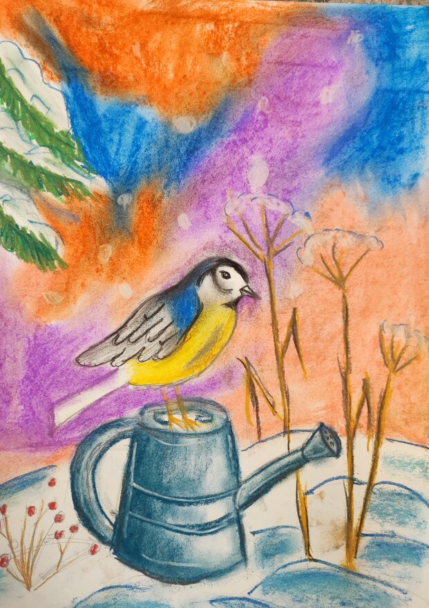 Всероссийский творческий конкурс «Поёт зима - аукает...»  - детский рисунок, поделка, творческая работа, категория школьники, 4 класс, дистанционный конкурс, школьный конкурс