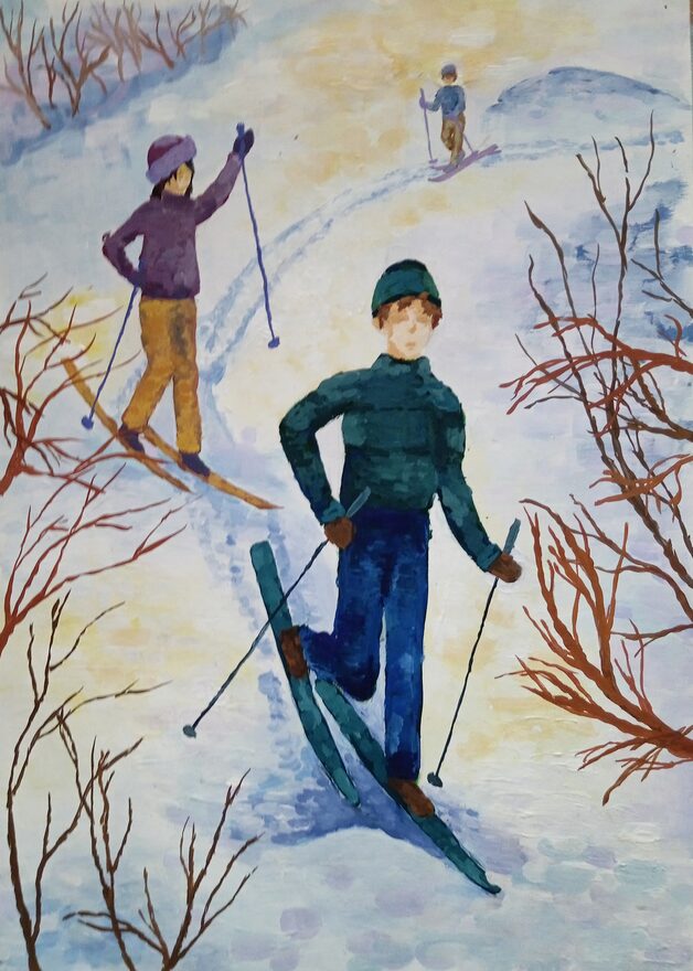 Всероссийский творческий конкурс «Поёт зима - аукает...»  - детский рисунок, поделка, творческая работа, категория школьники, 6 класс, дистанционный конкурс, школьный конкурс