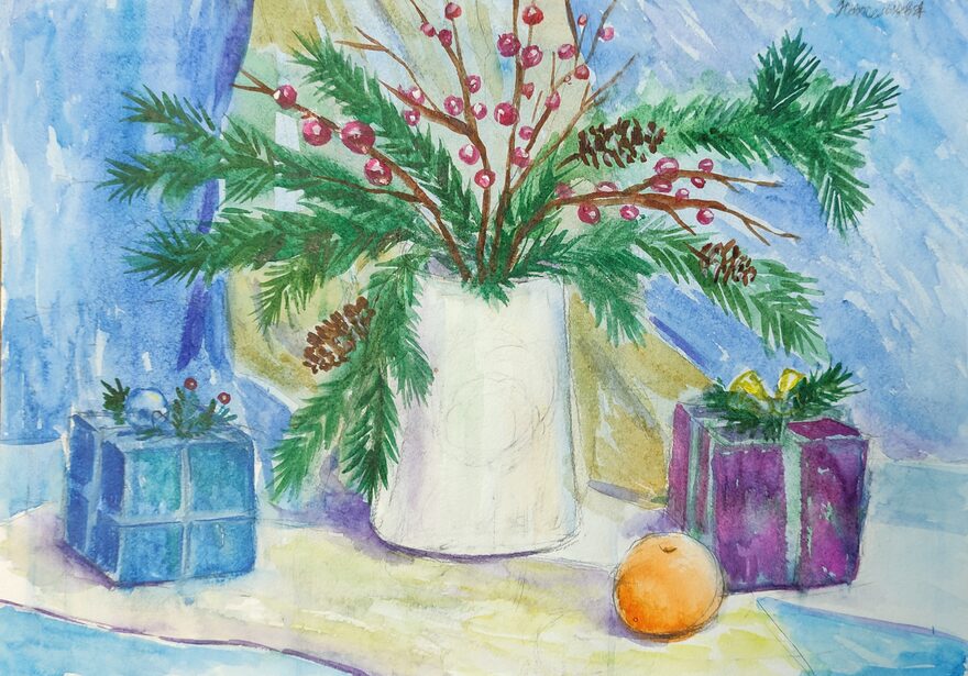 Всероссийский творческий конкурс «Поёт зима - аукает...»  - детский рисунок, поделка, творческая работа, категория школьники, 2 класс, дистанционный конкурс, школьный конкурс