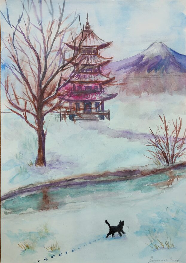 Всероссийский творческий конкурс «Поёт зима - аукает...»  - детский рисунок, поделка, творческая работа, категория школьники, 6 класс, дистанционный конкурс, школьный конкурс