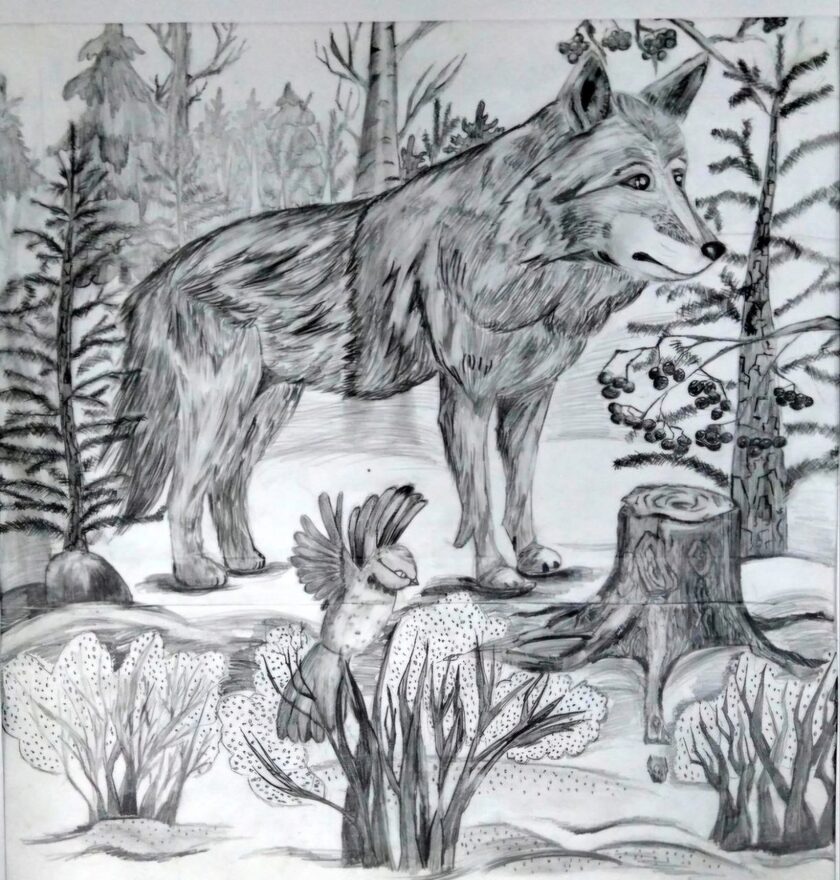 Всероссийский творческий конкурс «Поёт зима - аукает...»  - детский рисунок, поделка, творческая работа, категория школьники, 6 класс, дистанционный конкурс, школьный конкурс