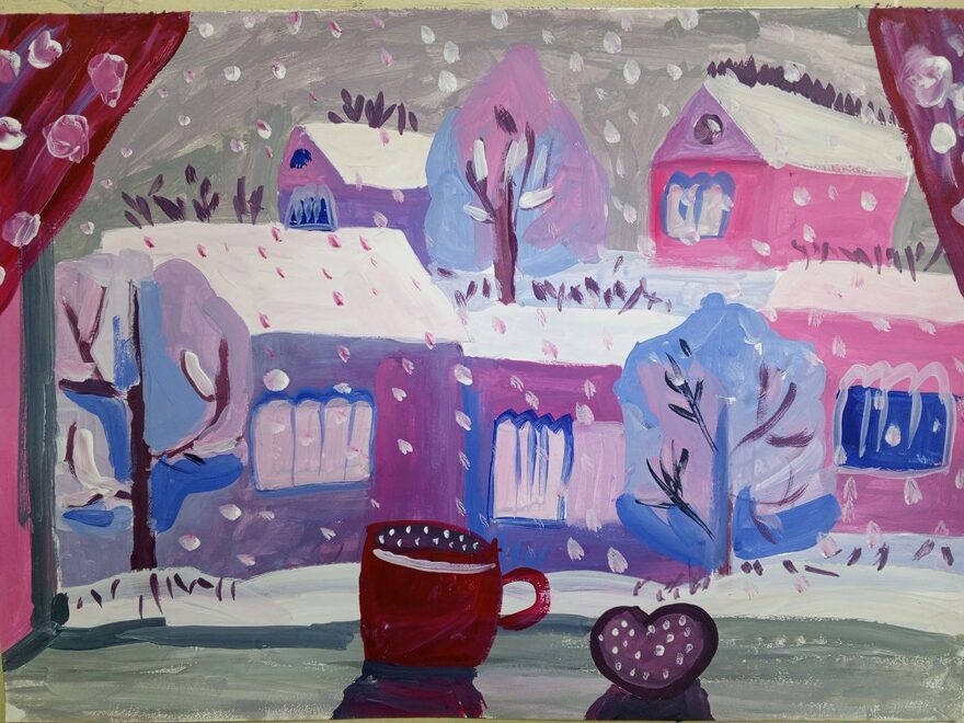 Всероссийский творческий конкурс «Поёт зима - аукает...»  - детский рисунок, поделка, творческая работа, категория школьники, 7 класс, дистанционный конкурс, школьный конкурс