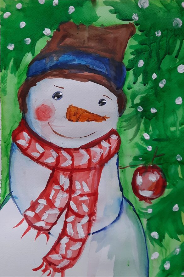 Всероссийский творческий конкурс «Фестиваль снеговиков»  - детский рисунок, поделка, творческая работа, категория школьники, 4 класс, дистанционный конкурс, школьный конкурс