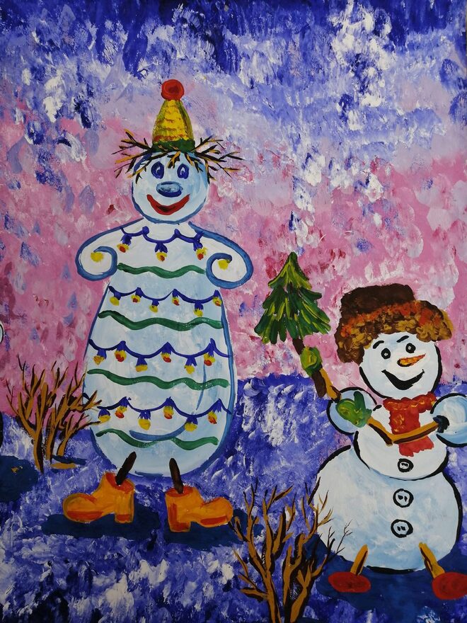 Всероссийский творческий конкурс «Фестиваль снеговиков»  - детский рисунок, поделка, творческая работа, категория школьники, 6 класс, дистанционный конкурс, школьный конкурс
