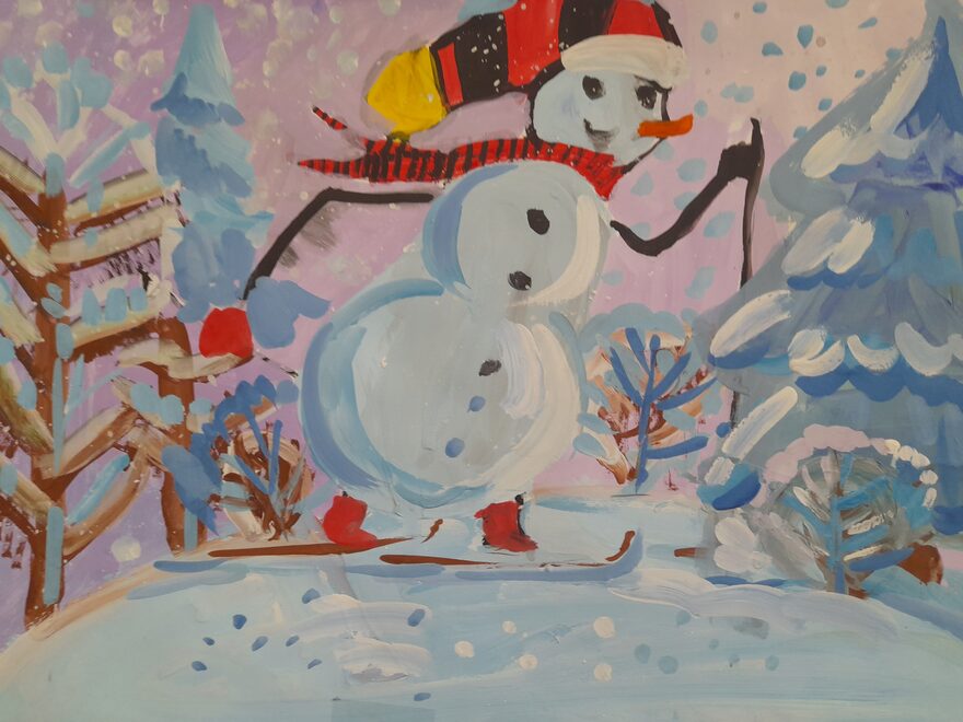 Всероссийский творческий конкурс «Фестиваль снеговиков»  - детский рисунок, поделка, творческая работа, категория школьники, 2 класс, дистанционный конкурс, школьный конкурс