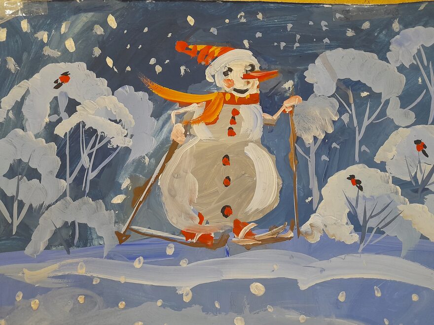 Всероссийский творческий конкурс «Фестиваль снеговиков»  - детский рисунок, поделка, творческая работа, категория школьники, 2 класс, дистанционный конкурс, школьный конкурс