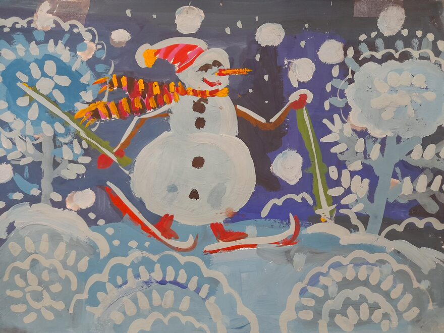 Всероссийский творческий конкурс «Фестиваль снеговиков»  - детский рисунок, поделка, творческая работа, категория школьники, 2 класс, дистанционный конкурс, школьный конкурс