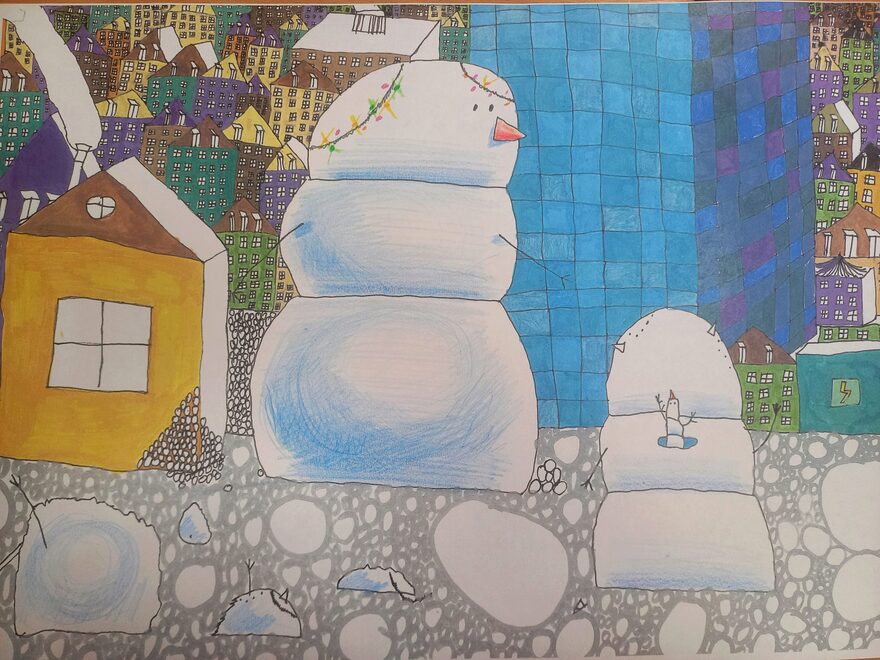 Всероссийский творческий конкурс «Фестиваль снеговиков»  - детский рисунок, поделка, творческая работа, категория школьники, 6 класс, дистанционный конкурс, школьный конкурс