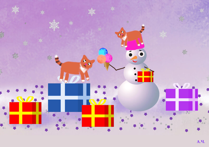 Всероссийский творческий конкурс «Фестиваль снеговиков»  - детский рисунок, поделка, творческая работа, категория школьники, 1 класс, дистанционный конкурс, школьный конкурс