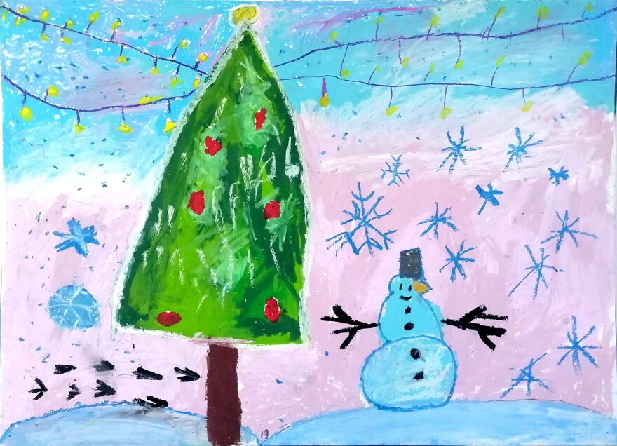 Всероссийский творческий конкурс «Фестиваль снеговиков»  - детский рисунок, поделка, творческая работа, категория школьники, 1 класс, дистанционный конкурс, школьный конкурс
