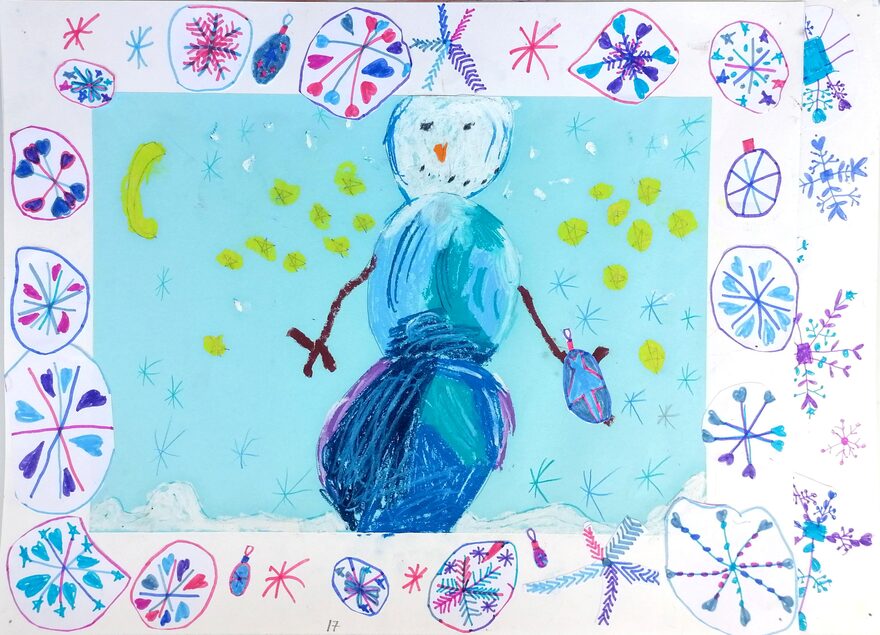 Всероссийский творческий конкурс «Фестиваль снеговиков»  - детский рисунок, поделка, творческая работа, категория школьники, 1 класс, дистанционный конкурс, школьный конкурс