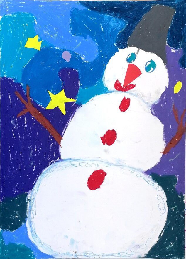 Всероссийский творческий конкурс «Фестиваль снеговиков»  - детский рисунок, поделка, творческая работа, категория школьники, 1 класс, дистанционный конкурс, школьный конкурс