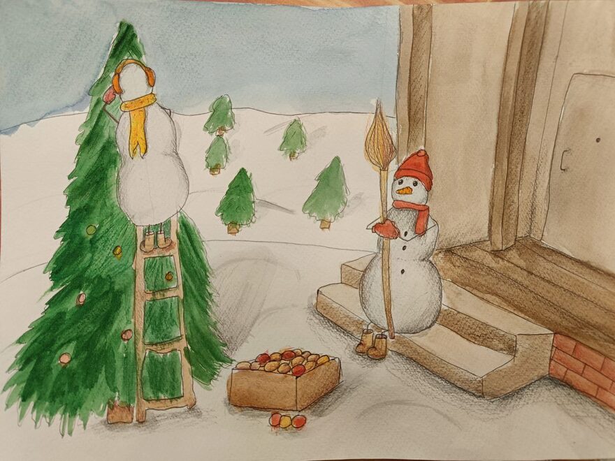 Всероссийский творческий конкурс «Фестиваль снеговиков»  - детский рисунок, поделка, творческая работа, категория школьники, 4 класс, дистанционный конкурс, школьный конкурс