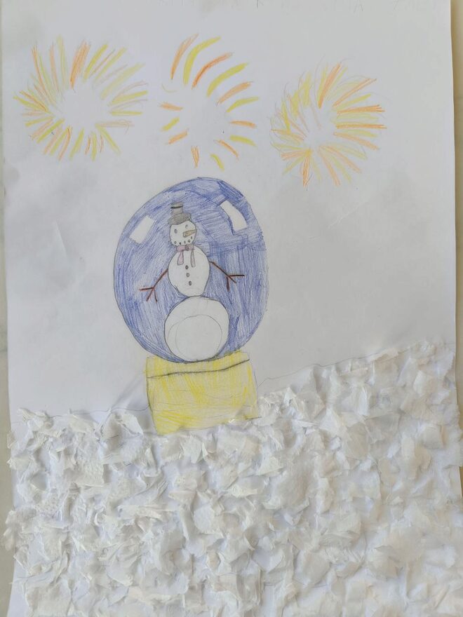 Всероссийский творческий конкурс «Фестиваль снеговиков»  - детский рисунок, поделка, творческая работа, категория школьники, 1 класс, дистанционный конкурс, школьный конкурс