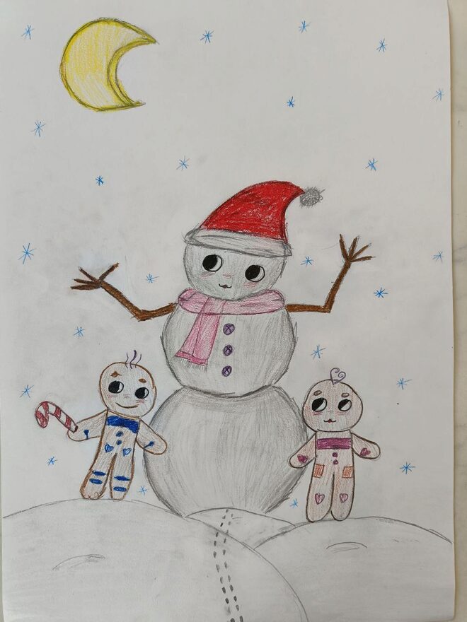 Всероссийский творческий конкурс «Фестиваль снеговиков»  - детский рисунок, поделка, творческая работа, категория школьники, 3 класс, дистанционный конкурс, школьный конкурс