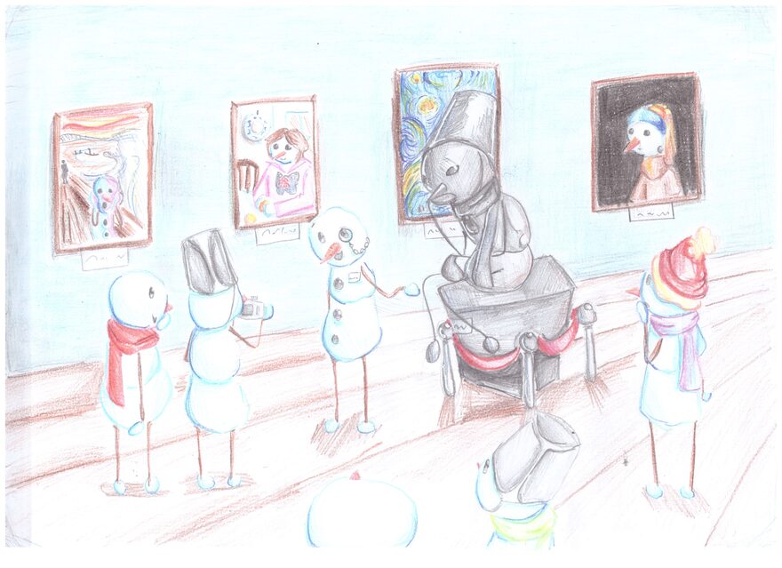 Всероссийский творческий конкурс «Фестиваль снеговиков»  - детский рисунок, поделка, творческая работа, категория школьники, 7 класс, дистанционный конкурс, школьный конкурс