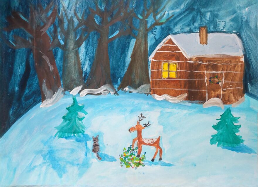 Всероссийский творческий конкурс «По страницам зимних сказок»  - детский рисунок, поделка, творческая работа, категория школьники, 2 класс, дистанционный конкурс, школьный конкурс