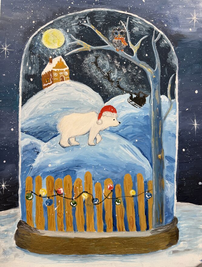 Всероссийский творческий конкурс «По страницам зимних сказок»  - детский рисунок, поделка, творческая работа, категория школьники, 5 класс, дистанционный конкурс, школьный конкурс