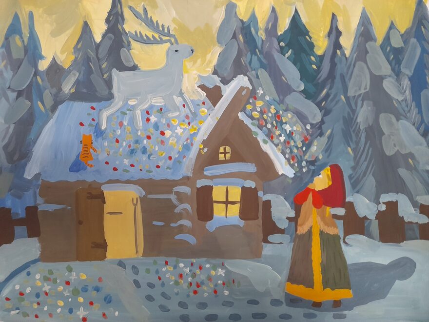 Всероссийский творческий конкурс «По страницам зимних сказок»  - детский рисунок, поделка, творческая работа, категория школьники, 4 класс, дистанционный конкурс, школьный конкурс