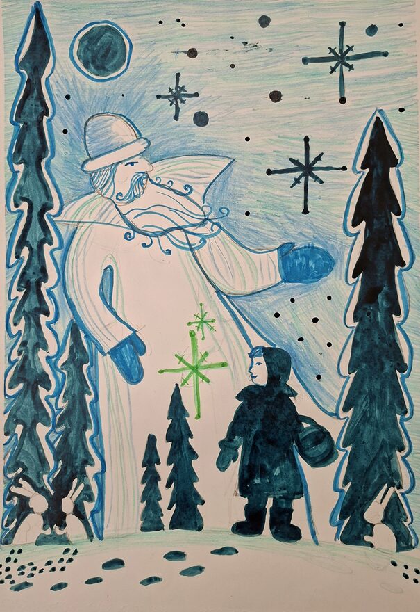 Всероссийский творческий конкурс «По страницам зимних сказок»  - детский рисунок, поделка, творческая работа, категория школьники, 3 класс, дистанционный конкурс, школьный конкурс