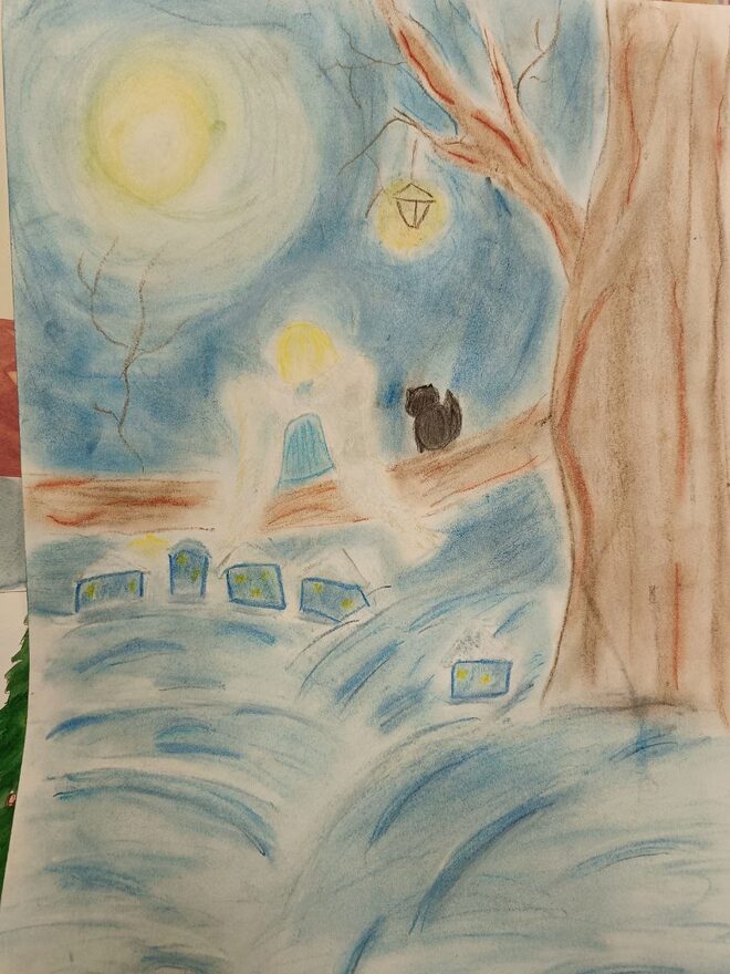 Всероссийский творческий конкурс «По страницам зимних сказок»  - детский рисунок, поделка, творческая работа, категория школьники, 3 класс, дистанционный конкурс, школьный конкурс