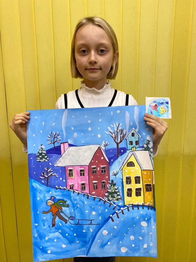 Всероссийский творческий конкурс «Зимушка-зима»  - детский рисунок, поделка, творческая работа, категория школьники, 2 класс, дистанционный конкурс, школьный конкурс