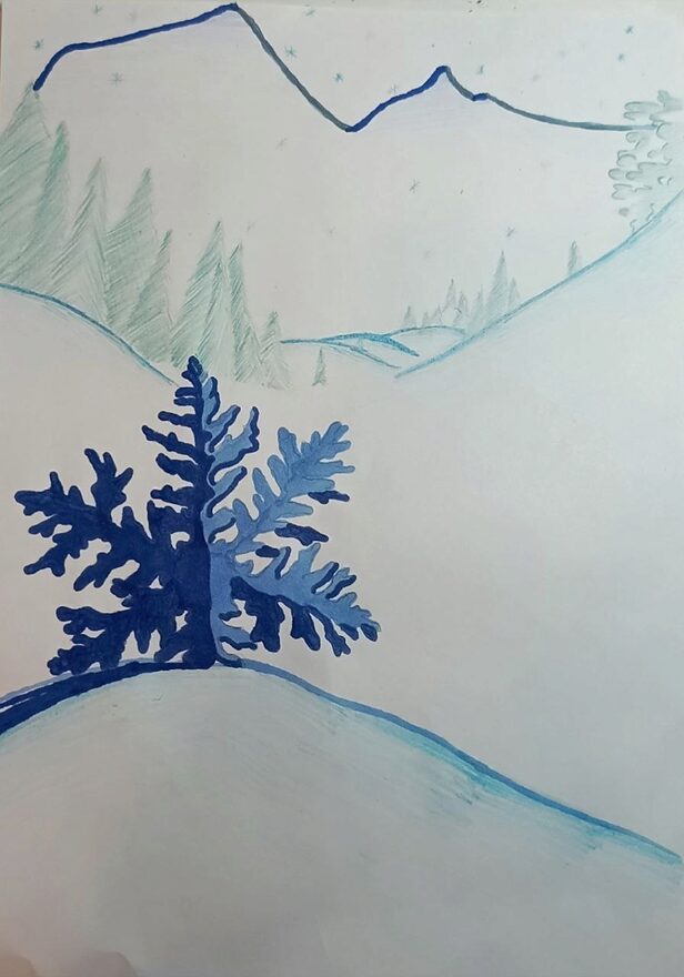 Всероссийский творческий конкурс «Зимушка-зима»  - детский рисунок, поделка, творческая работа, категория школьники, 4 класс, дистанционный конкурс, школьный конкурс