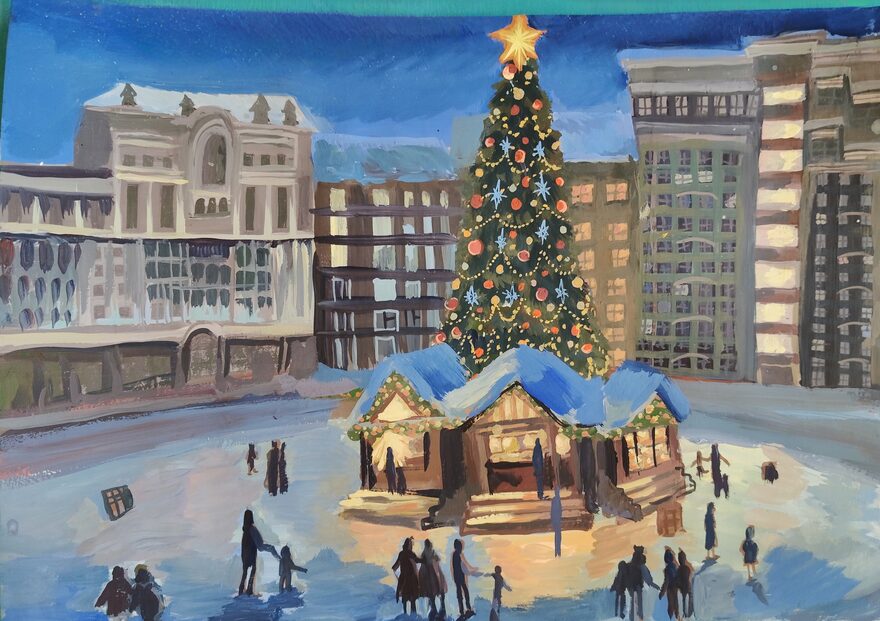 Всероссийский творческий конкурс «Зимушка-зима»  - детский рисунок, поделка, творческая работа, категория школьники, 7 класс, дистанционный конкурс, школьный конкурс