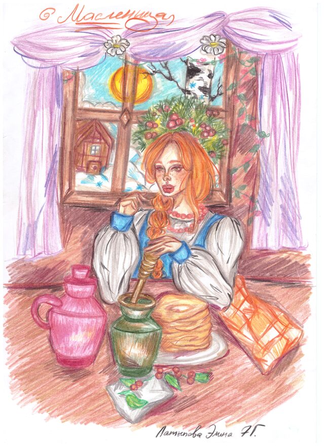 Всероссийский творческий конкурс «Зимушка-зима»  - детский рисунок, поделка, творческая работа, категория школьники, 7 класс, дистанционный конкурс, школьный конкурс