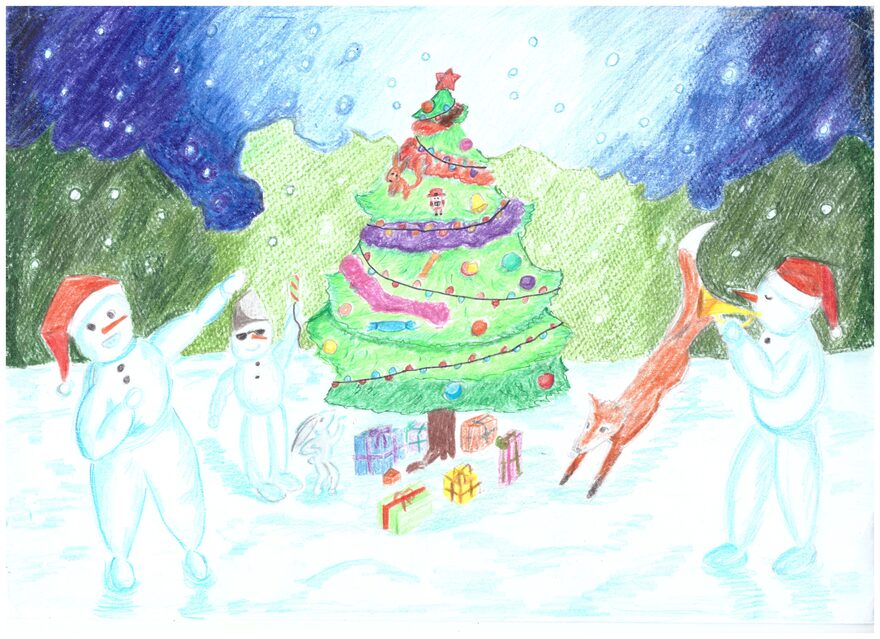 Всероссийский творческий конкурс «Зимушка-зима»  - детский рисунок, поделка, творческая работа, категория школьники, 7 класс, дистанционный конкурс, школьный конкурс