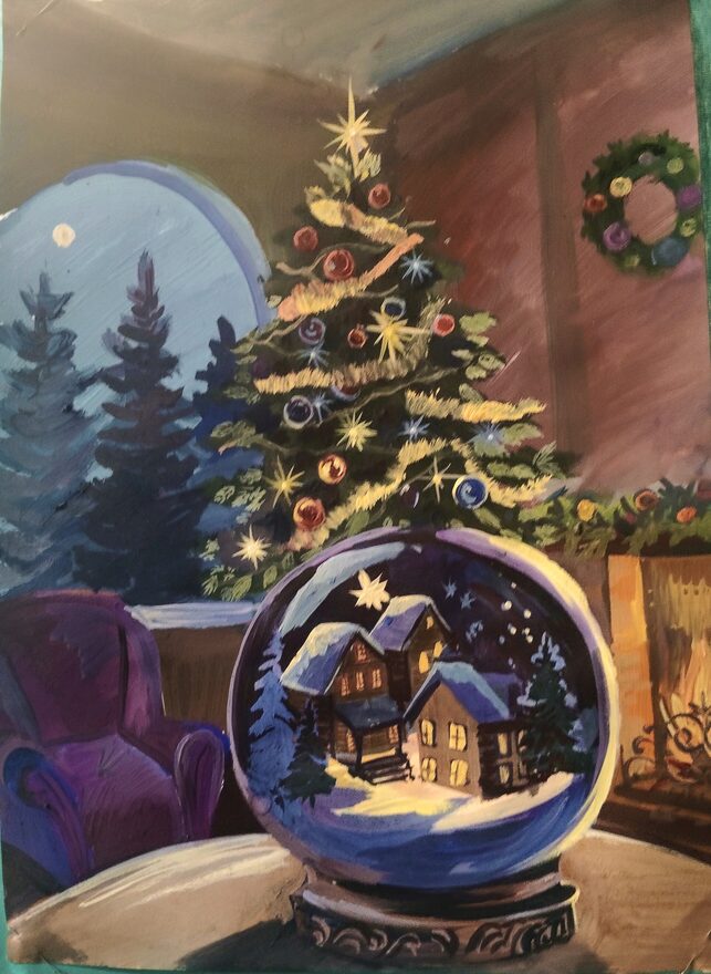 Всероссийский творческий конкурс «Зимушка-зима»  - детский рисунок, поделка, творческая работа, категория школьники, 6 класс, дистанционный конкурс, школьный конкурс