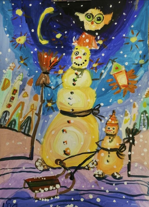 Всероссийский творческий конкурс «Зимушка-зима»  - детский рисунок, поделка, творческая работа, категория школьники, 3 класс, дистанционный конкурс, школьный конкурс