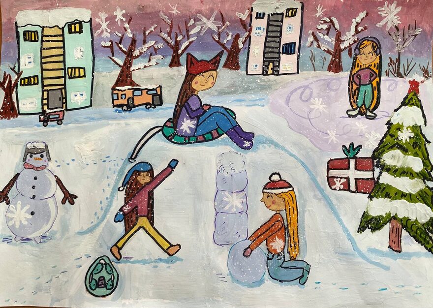 Всероссийский творческий конкурс «Зимушка-зима»  - детский рисунок, поделка, творческая работа, категория школьники, 2 класс, дистанционный конкурс, школьный конкурс