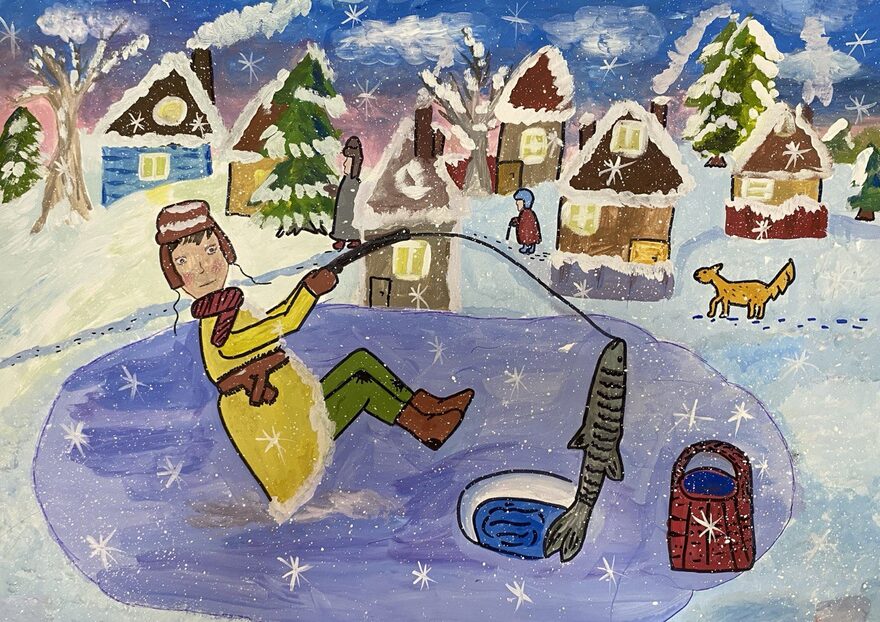 Всероссийский творческий конкурс «Зимушка-зима»  - детский рисунок, поделка, творческая работа, категория школьники, 3 класс, дистанционный конкурс, школьный конкурс