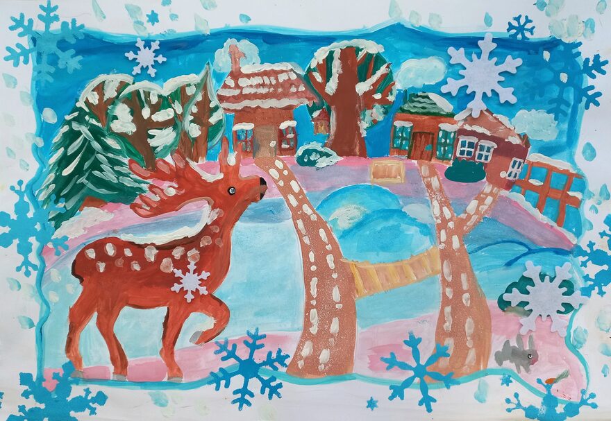 Всероссийский творческий конкурс «Зимушка-зима»  - детский рисунок, поделка, творческая работа, категория школьники, 4 класс, дистанционный конкурс, школьный конкурс