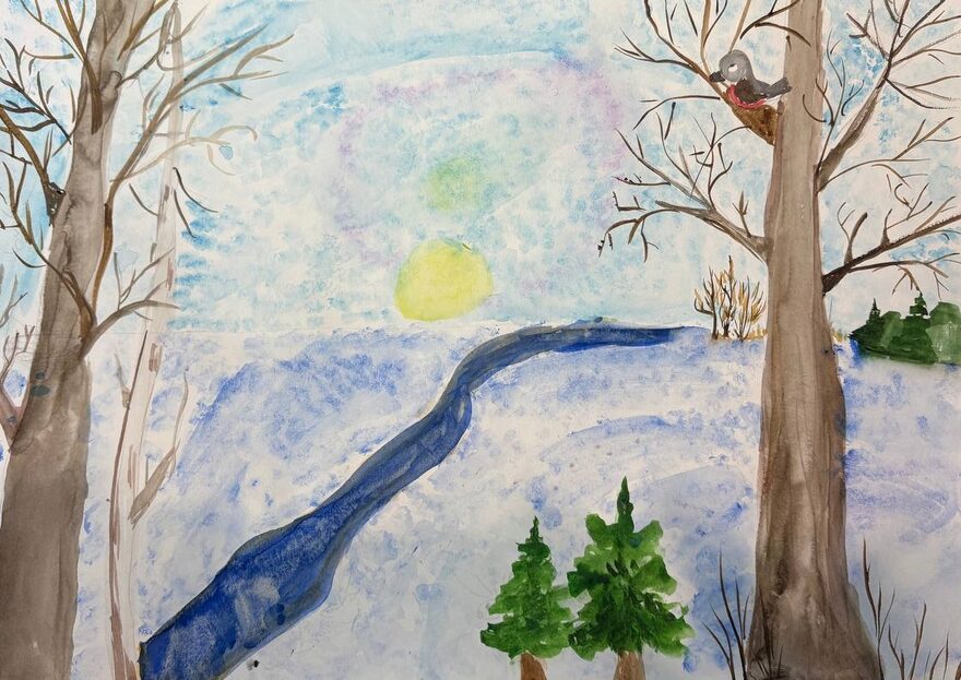 Всероссийский творческий конкурс «Зимушка-зима»  - детский рисунок, поделка, творческая работа, категория школьники, 5 класс, дистанционный конкурс, школьный конкурс