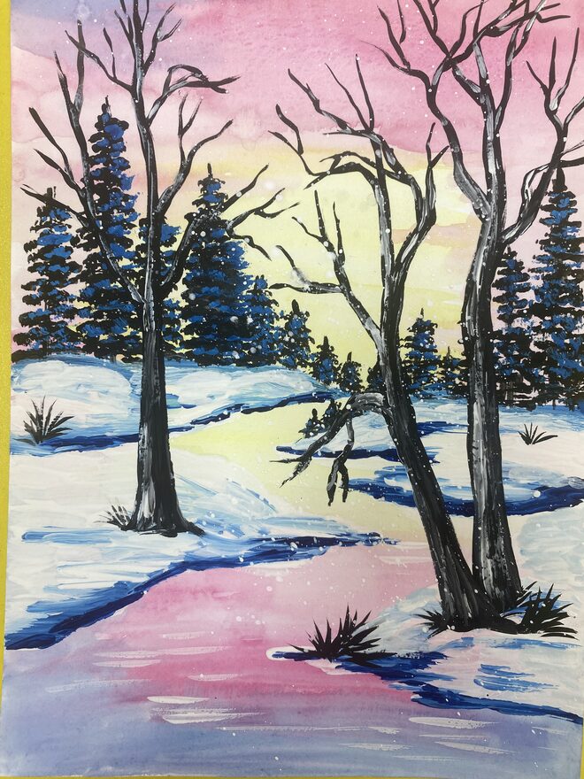 Всероссийский творческий конкурс «Зимушка-зима»  - детский рисунок, поделка, творческая работа, категория школьники, 2 класс, дистанционный конкурс, школьный конкурс