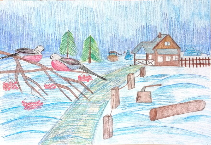Всероссийский творческий конкурс «Зимушка-зима»  - детский рисунок, поделка, творческая работа, категория школьники, 6 класс, дистанционный конкурс, школьный конкурс