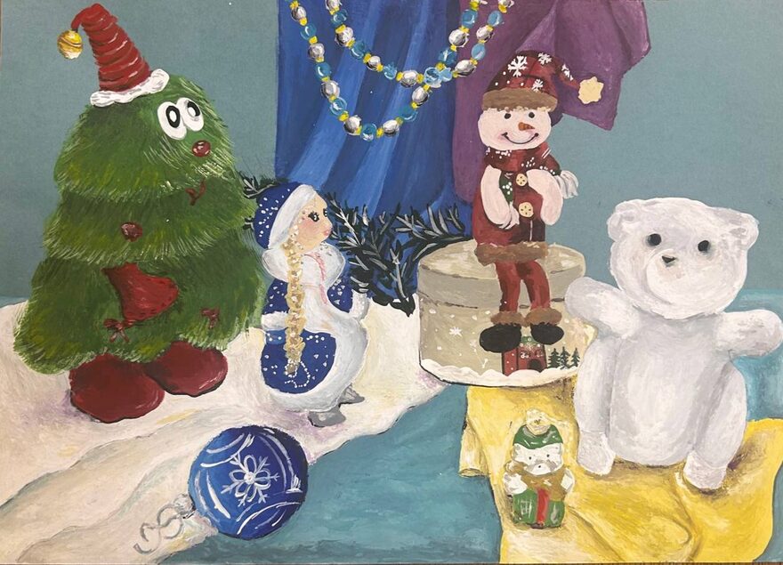 Всероссийский творческий конкурс «Зимушка-зима»  - детский рисунок, поделка, творческая работа, категория школьники, 7 класс, дистанционный конкурс, школьный конкурс