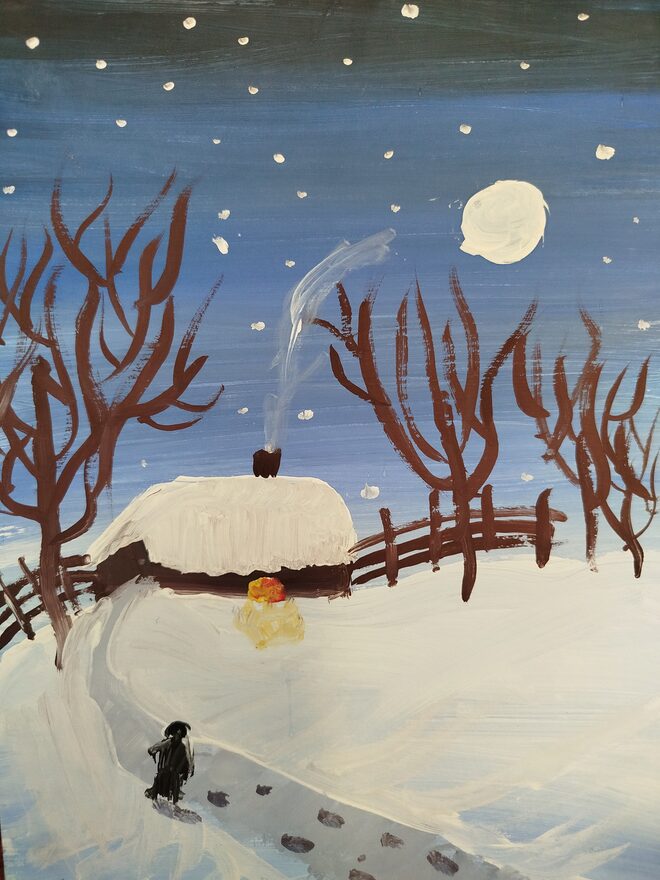 Всероссийский творческий конкурс «Зимушка-зима»  - детский рисунок, поделка, творческая работа, категория школьники, 9 класс, дистанционный конкурс, школьный конкурс