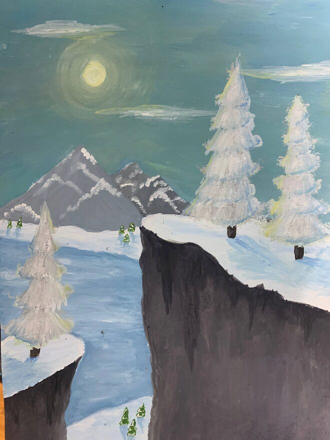 Всероссийский творческий конкурс «Зимушка-зима»  - детский рисунок, поделка, творческая работа, категория школьники, 6 класс, дистанционный конкурс, школьный конкурс