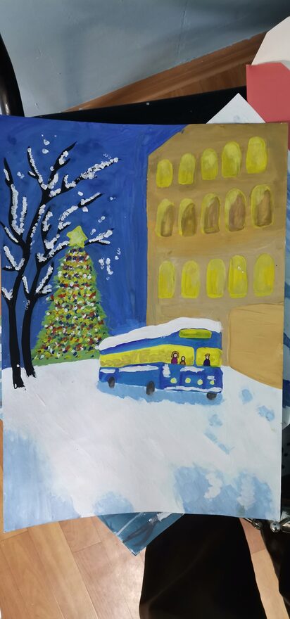 Всероссийский творческий конкурс «Зимушка-зима»  - детский рисунок, поделка, творческая работа, категория школьники, 5 класс, дистанционный конкурс, школьный конкурс