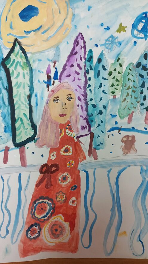 Всероссийский творческий конкурс «Зимушка-зима»  - детский рисунок, поделка, творческая работа, категория школьники, 2 класс, дистанционный конкурс, школьный конкурс