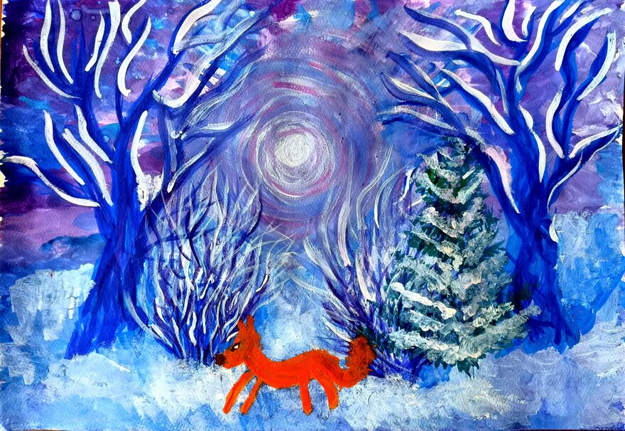 Всероссийский творческий конкурс «Зимушка-зима»  - детский рисунок, поделка, творческая работа, категория школьники, 2 класс, дистанционный конкурс, школьный конкурс