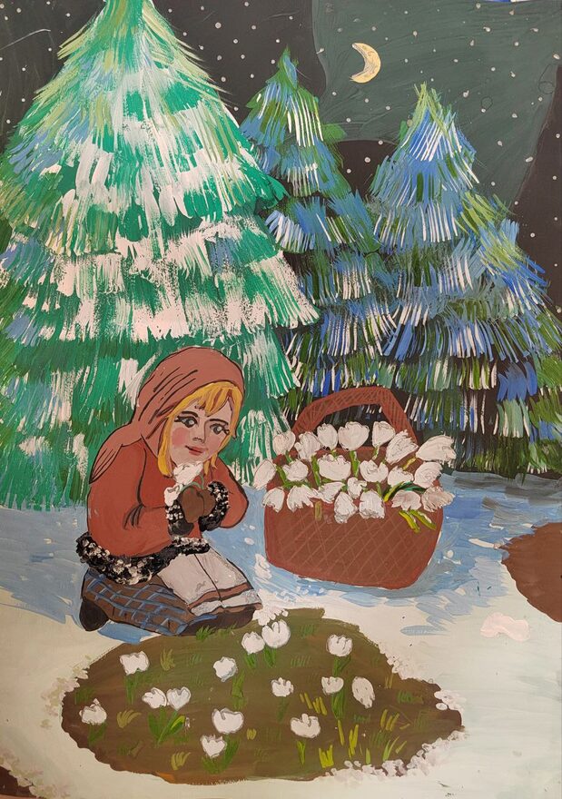 Всероссийский творческий конкурс «Зимушка-зима»  - детский рисунок, поделка, творческая работа, категория школьники, 6 класс, дистанционный конкурс, школьный конкурс