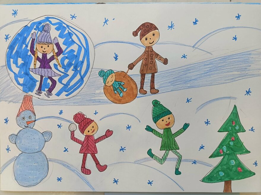 Всероссийский творческий конкурс «Зимушка-зима»  - детский рисунок, поделка, творческая работа, категория школьники, 2 класс, дистанционный конкурс, школьный конкурс