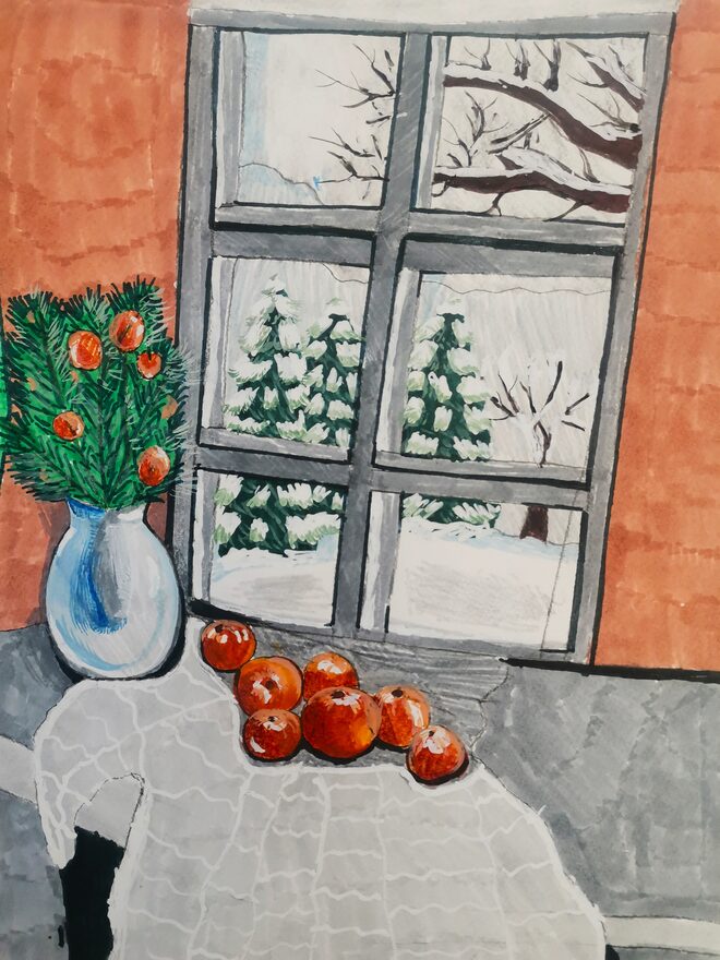 Всероссийский творческий конкурс «Зимушка-зима»  - детский рисунок, поделка, творческая работа, категория школьники, 5 класс, дистанционный конкурс, школьный конкурс